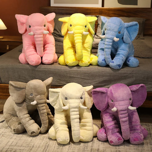 40Cm 60Cm Height Kawaii Plush Elephant Doll Toy Kids Play Back Cushion Cute Stuffed Elephant Child Accompany Doll Xmas Gift