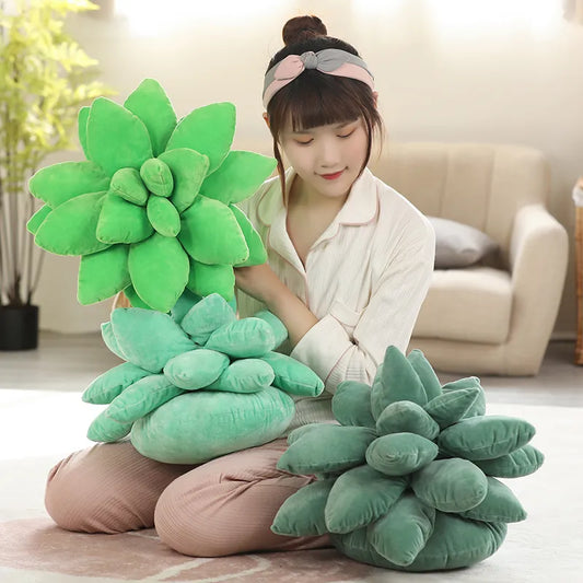 Lifelike Succulents Plush Stuffed Toys Various Cute Potted Flowers Bookshelf Pillow Home Living Room Decoration Girls Gifts